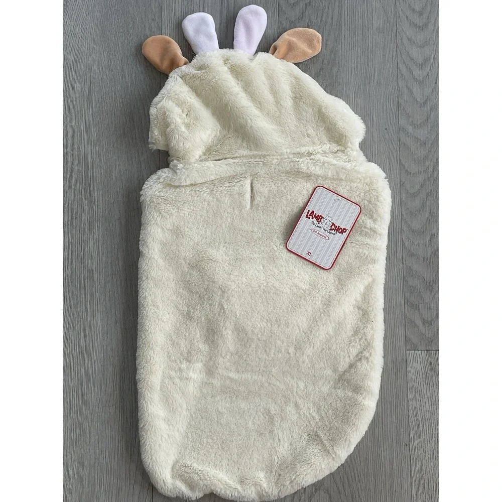 NEW Cute Lamb Chop w/ Bunny Ears Fluffy‎ Dog Costume & Squeak Toy - Size XL
